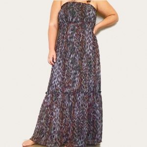 Lane Bryant cheetah leo maxi flowy summer dress
